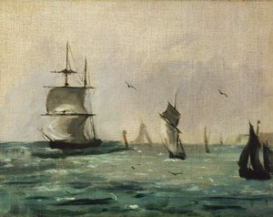 帆船とカモメ 作： Édouard Manet